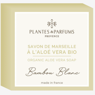 White Bamboo Marseille Soap with Aloe Vera - Oil 100 gr (stykkesåpe)