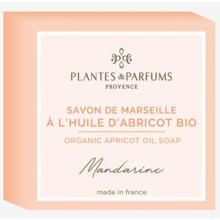 Aprikos olje og Mandarin Marseille Soap med olivenolje 100g (stykkesåpe)