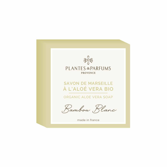 White Bamboo Marseille Soap with Aloe Vera - Oil 100 gr (stykkesåpe)