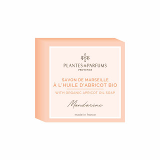 Aprikos olje og Mandarin Marseille Soap med olivenolje 100g (stykkesåpe)