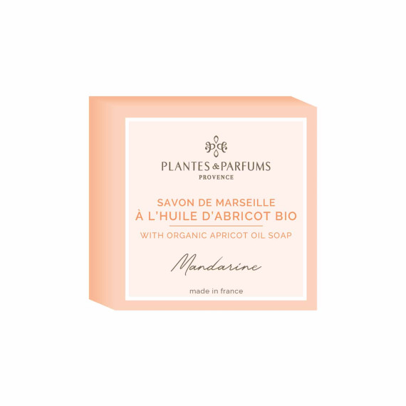 Aprikos olje og Mandarin Marseille Soap med olivenolje 100g (stykkesåpe)