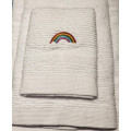 Ribbon håndkle sett hvit "regnbue" ( 30x50, 50x100, 70x140 cm)
