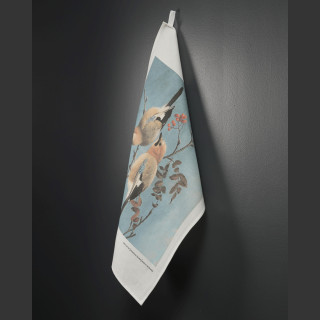 Kjøkken-håndkle 2 fugler blå